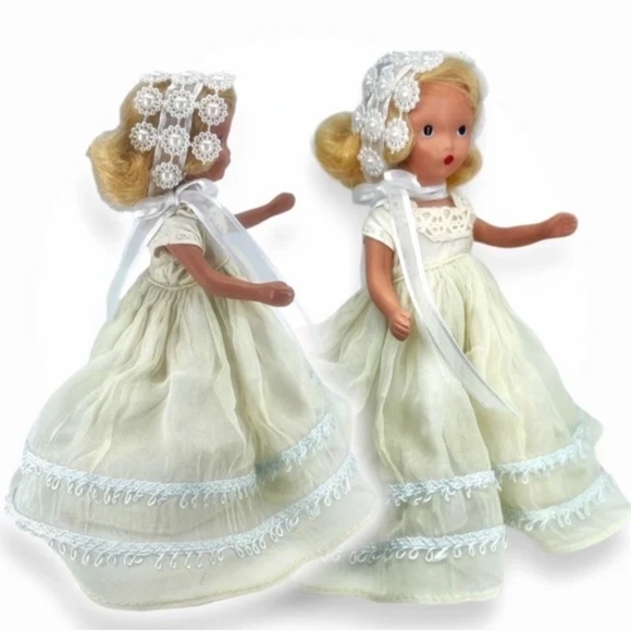 Nancy Ann Storybook Doll bisque 5.5 in 5 joints 1940s white gown and “pearls” - Picture 3 of 5